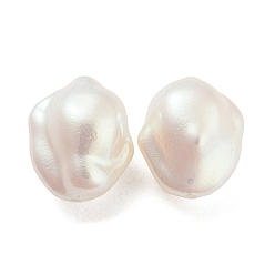 Blanc Perle d'imitation en plastique ABS, blanc, 24x20x15mm, Trou: 1.5mm