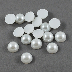Mixed Color ABS Plastic Imitation Pearl Cabochons, Half Round, Mixed Color, 2.5x1.25mm