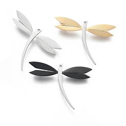 (52) Непрозрачная лаванда 304 из нержавеющей стали большие кулоны, со стразами, стрекоза, разноцветные, 55x42x2 мм, отверстие : 5 мм