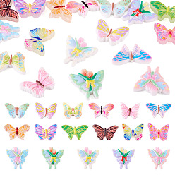 (52) Непрозрачная лаванда 75 шт. 3 стили непрозрачной смолы, эмалированные кабошоны, бабочка с тюльпаном, разноцветные, 19~30x28~35.5x7~8 мм, 25 шт / стиль