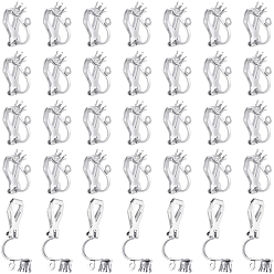 Нержавеющая Сталь Цвет 80шт. 316 фурнитура для сережек-клипс из нержавеющей стали, с когтем, цвет нержавеющей стали, 15.5x6x7 мм, отверстие : 1.2 мм