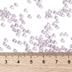 (786) Inside Color AB Crystal/Pale Lavender Lined TOHO Round Seed Beads, Japanese Seed Beads, (786) Inside Color AB Crystal/Pale Lavender Lined, 8/0, 3mm, Hole: 1mm, about 1110pcs/50g