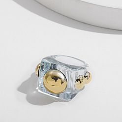 Светло-Синий Милые кольца из смолы и пластика, для девочек, геометрические фигуры, голубой, внутренний диаметр: 17 мм