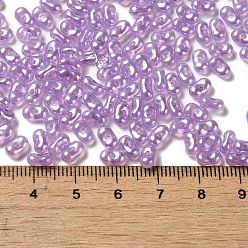 Lilac Opaque Acrylic Beads, Beans, Lilac, 6x3.5x3mm, Hole: 1.2mm, about 10000pcs/500g