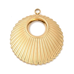 Настоящее золото 18K 304 подвески из нержавеющей стали, ионное покрытие (ip), плоский круглый шарм, реальный 18 k позолоченный, 28x24.5x2.5 мм, отверстие : 2 мм