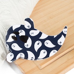 Морской Синий Заколки-коготь из ПВХ на тему хэллоуина, призрак, чёрные, 82x51x51 мм