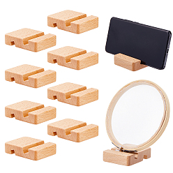 Цвет Древесины 8шт. деревянные держатели для мобильных телефонов, подставка для мобильного телефона, универсальный портативный держатель для планшетов, деревесиные, 8x6x2.05 см