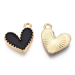 Mixed Color Alloy Enamel Charms, Cadmium Free & Nickel Free & Lead Free, Light Gold, Heart Charm, Mixed Color, 14x13.5x2mm, Hole: 1.5mm