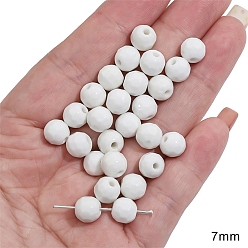 Круглые 5шт. фарфоровые бусины ручной работы, белые, круглые, 7 мм