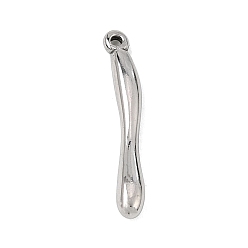 Stainless Steel Color 304 Stainless Steel Pendants, Teardrop Charms, Stainless Steel Color, 21x3x2.5mm, Hole: 0.8mm