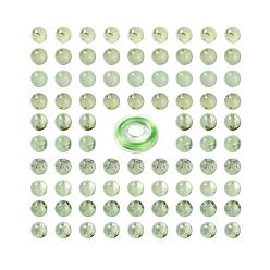 Prehnite DIY Natural Prehnite Beads Jewelry Set Making, Bracelet & Necklace, with Strong Stretchy Beading Thread, 100Pcs/Set