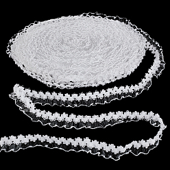 Белый 25м полиэстеровые эластичные кружевные ленты, аксессуары для одежды, белые, 5/8 дюйм (15 мм)