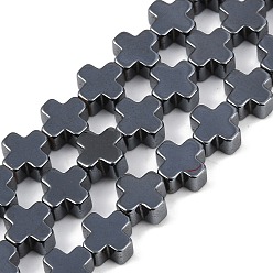 Color original Sintéticos no magnéticos hematites hebras, cruzar, color original, 6.5x6.5x3 mm, agujero: 0.8 mm, sobre 62 unidades / cadena, 16.02'' (40.7 cm)