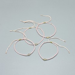 Натуральный Агат Регулируемые браслеты из бисера натурального агата, с нейлоновым шнуром и бисером / бисером хэйши, 4.3~7.95 см, 1.5 мм