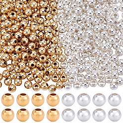 (52) Непрозрачная лаванда 400 шт. 2 цвета латунных дистанционных бусин, долговечный, круглые, разноцветные, 4x3.5 мм, отверстие : 1.6 мм, 200 шт / коор