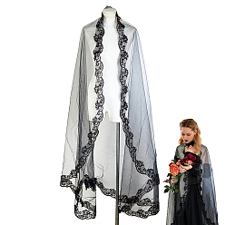 Черный Свадебные вуали из кружева, чёрные, 1520x0.5 мм