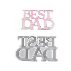 Letter Отец папа силиконовые формы, формы для брелоков-подвесок, формы для литья гипсовой смолы, белые, буквы, 73x117x7 мм, внутренний диаметр: 71x108 мм