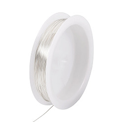 Серебро Медный провод, круглые, для изготовления ювелирных изделий, серебряные, 26 датчик, 0.4 мм, около 124.67 футов (38 м) / рулон