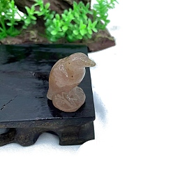 Клубничный Кварц Украшение дисплея скульптуры из натурального клубничного кварца, для домашнего офисного стола, орел, 30 мм