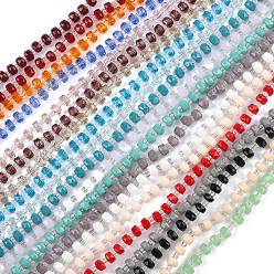 (52) Непрозрачная лаванда Нити стеклянных бусин смешанных стилей, рондель, граненые, разноцветные, 5.5x4 мм, отверстие : 1.2 мм, около 99~103 шт / нитка, 56~63 см