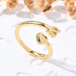 Letter H Латунные кольца-манжеты для женщин, буквы, Письмо ч, внутренний диаметр: 15.6 мм