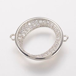 Платина Латунные микро проложить кубических ссылки циркония, кольцо, платина, 20.5x17x3 мм, отверстие : 1 мм