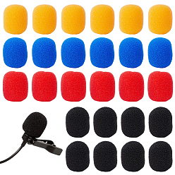 Mixed Color 40Pcs 4 Colors Sponge Microphone Sleeve, Anti-Splash Dustproof Microphone Cover, for KTV, Conference Room, On Stage Performance, Mixed Color, 22.5x16.5mm, Hole: 6.5mm, 10pcs/color