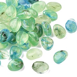 Весенне-зеленый Непрозрачные акриловые бусины, самородки, весенний зеленый, 17~18x13~13.5x8~8.5 мм, отверстие : 1.4 мм, 393 шт / 500 г