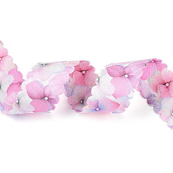 Бледно-Розовый Одного лица печатается полиэстер атласные ленты, цветочным узором, для подарочной упаковки, розовый жемчуг, 1 дюйм (25 мм), около 20.00 ярдов (18.29 м) / рулон