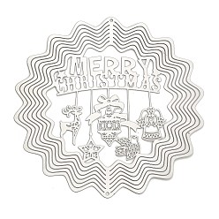 Слово Рождество 201 подвески-соединители из нержавеющей стали с лазерной резкой, цвет нержавеющей стали, не тускнеет, гравированные металлические украшения, слово, 99x100x0.3 мм, отверстие : 1.5 мм