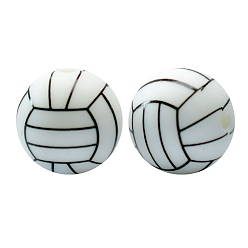 Volleyball Пищевые экологически чистые силиконовые бусины, волейбол, 19 мм