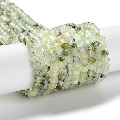 Prehnite Natural Prehnite Beads Strands, Faceted, Rondelle, 4x3mm, Hole: 0.8mm, about 128~149pcs/strand, 15.35''(39cm)
