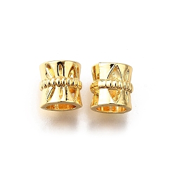 Золотой Бусины европейские латунные колонны, бусины с большим отверстием, стойки покрытие, без кадмия и без свинца, долговечный, золотые, 7.5x7 мм, отверстие : 5 мм