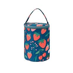 Светлый Морско-зеленый Сумка для хранения вязания из ткани оксфорд, держатель пряжи, сумка для домашнего вязания, столбик с узором клубника, светло-зеленый, 12.5x19 см