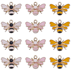 Золотой 30 шт 3 цвета сплава эмалевые подвески, пчелиное очарование, золотые, 15x22.5x2 мм, отверстие : 2 мм, 10 шт / цвет