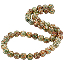 3-Eye Tibetan Style dZi Beads, Natural Agate Beads, Dyed & Heated, Oval, 3-Eye, 8.5mm, Hole: 1.2mm, about 47pcs/strand, 15.63''(39.7cm)
