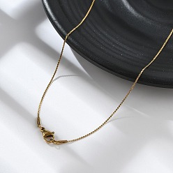 Золотой Ионное покрытие (ip) 304 ожерелье из змеевика из нержавеющей стали для мужчин и женщин, золотые, 15.75 дюйм (40 см)