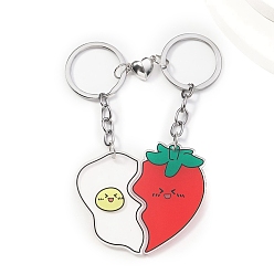 Оранжево-Красный 2 акриловые брелки для ключей, украшения для сумок и кошельков, морковь и яйцо, оранжево-красный, 11.5x5.5 см