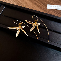 Золотой Сплав мотаться серьги, цветок, золотые, 55x30 мм