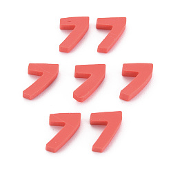 Orange Red Handmade Polymer Clay Cabochons, Polymer Clay Slices for Resin Crafts & DIY Projects, Num.7, Orange Red, 9~11x4.5~7.5x1~3mm, about 9000pcs/1000g