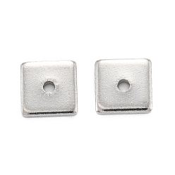 Edelstahl Farbe Anlaufgeschützt 304 Edelstahlperlen, Viereck, Edelstahl Farbe, 8x8x0.8 mm, Bohrung: 1.2 mm