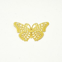 Doré  Laiton menuisiers en filigrane, papillon, or, 41x25x1mm