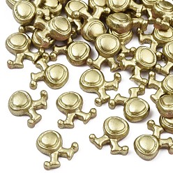 Dark Goldenrod Spray Painted Opaque Resin Cabochons, Dark Goldenrod, 11~12x12~13x4.5mm