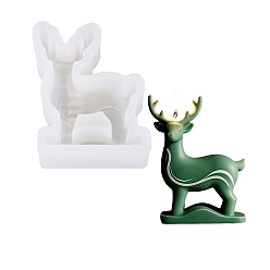 Белый Силиконовые формы для свечей своими руками, для изготовления свечей, олень, белые, 110x83x31.5 мм