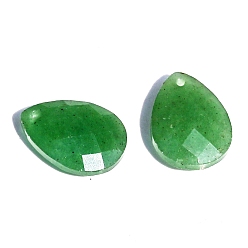 Зеленый Авантюрин Естественный зеленый авантюрин подвески, граненые амулеты-капли, 18x13x6 мм