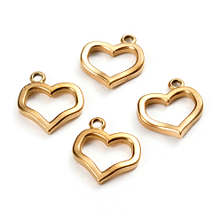 Golden Ion Plating(IP) 304 Stainless Steel Toggle Clasps Parts, Heart, Golden, 20x18x3mm, Hole: 2mm