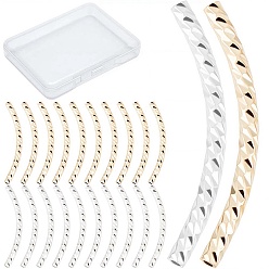 (52) Непрозрачная лаванда 40 шт. 2 цвета латунных трубчатых бусин, долговечный, изогнутые бусины, трубка, разноцветные, 20x1.5 мм, отверстие : 0.8 мм, 20 шт / цвет