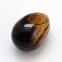 Tiger Eye Gemstone Egg Stone, Pocket Palm Stone for Anxiety Relief Meditation Easter Decor, Natural Tiger Eye, 41~46x30mm