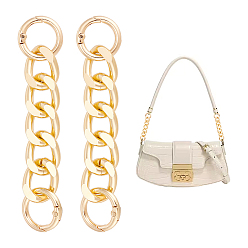 Light Gold 2шт. алюминиевый удлинитель для ремня кошелька с панцирной цепью, с пружинными кольцами aolly, аксессуары для замены сумок, золотой свет, 10.8x1.8x0.4 см