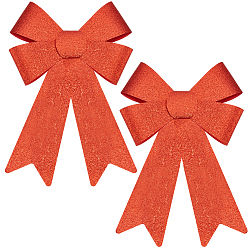 Красный Рождественский блестящий бант из ПВХ, праздничные украшения для помещений и улицы, красные, 480x335x14 мм, 2 шт / комплект